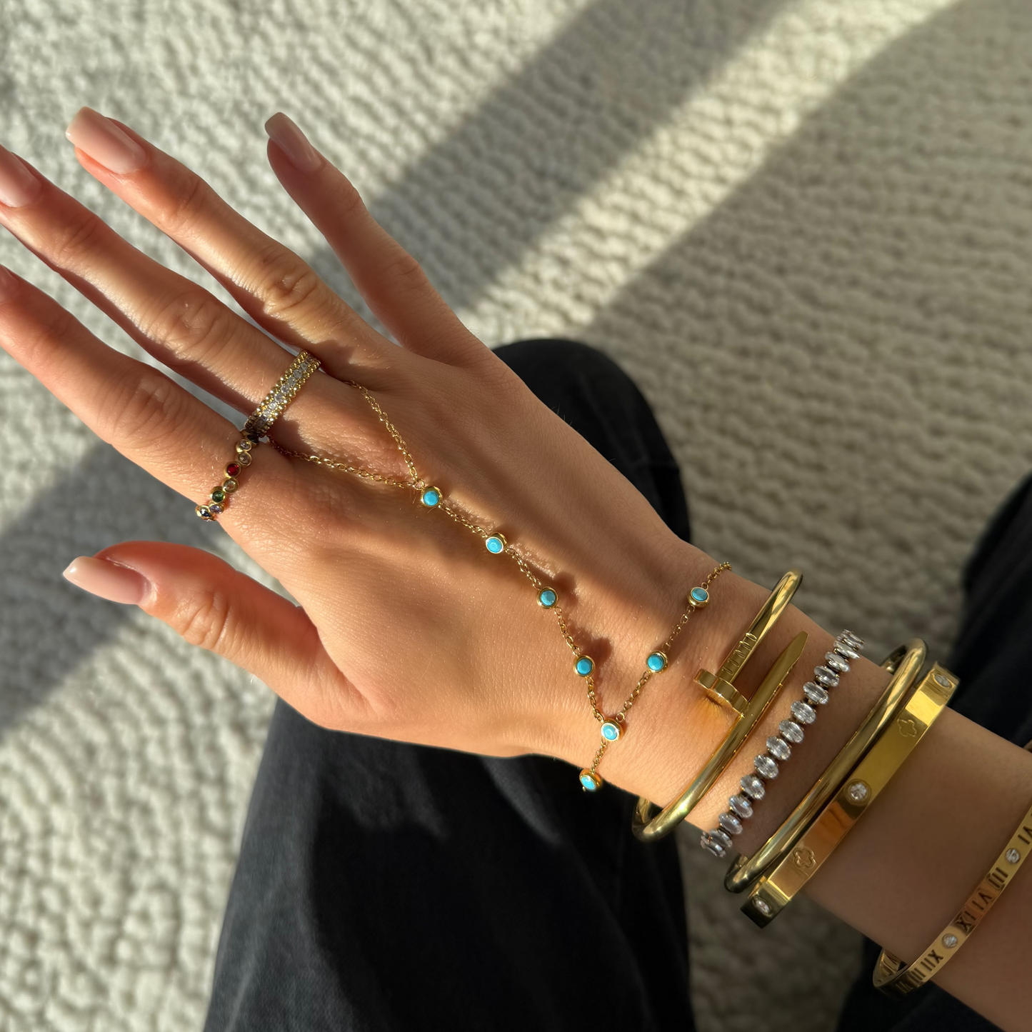 Aqua Dreams Hand Chain - EVRYJEWELS