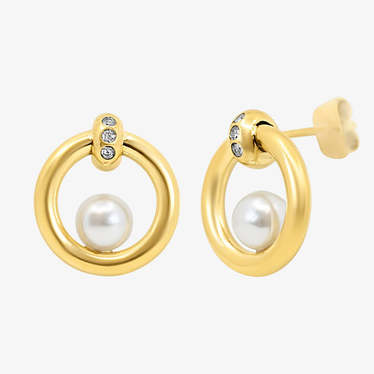 Halo Pearl Earrings - EVRYJEWELS