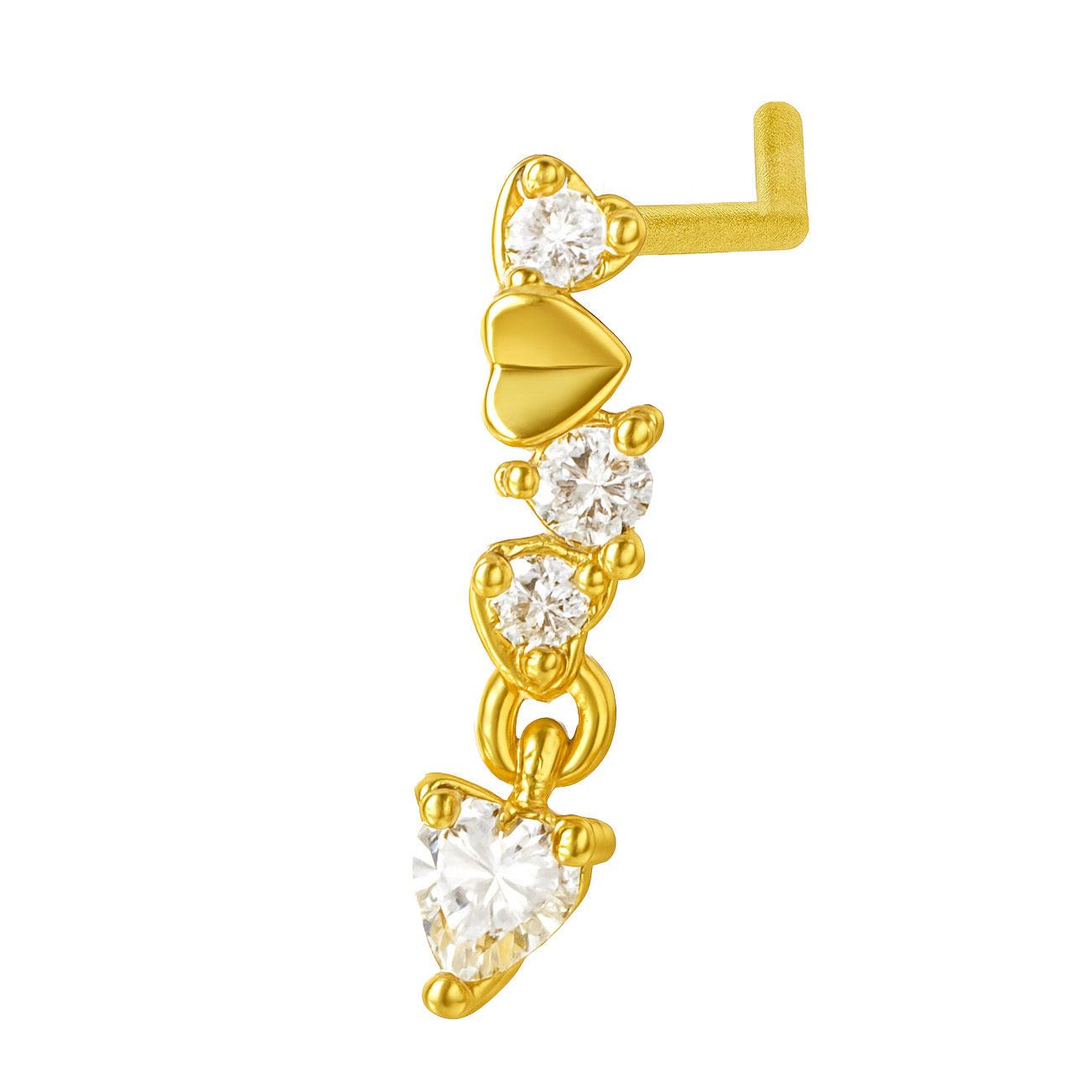 Heart Drop Nose Ring - EVRYJEWELS