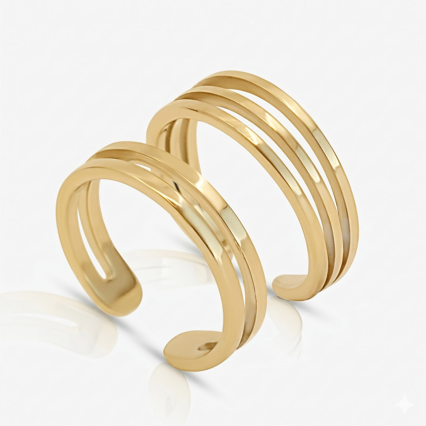 Bold Babe 2-Piece Toe Rings Set - EVRYJEWELS
