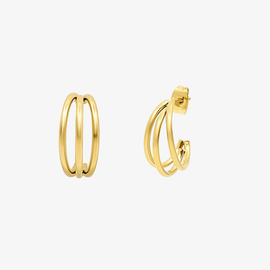Triple Charm Hoop Earrings - EVRYJEWELS