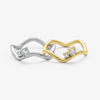 Shimmer Wave Pinky Ring - EVRYJEWELS