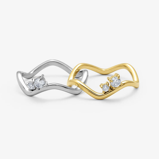 Shimmer Wave Pinky Ring - EVRYJEWELS