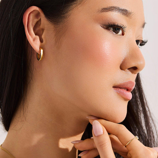 Slim Block Hoops - EVRYJEWELS