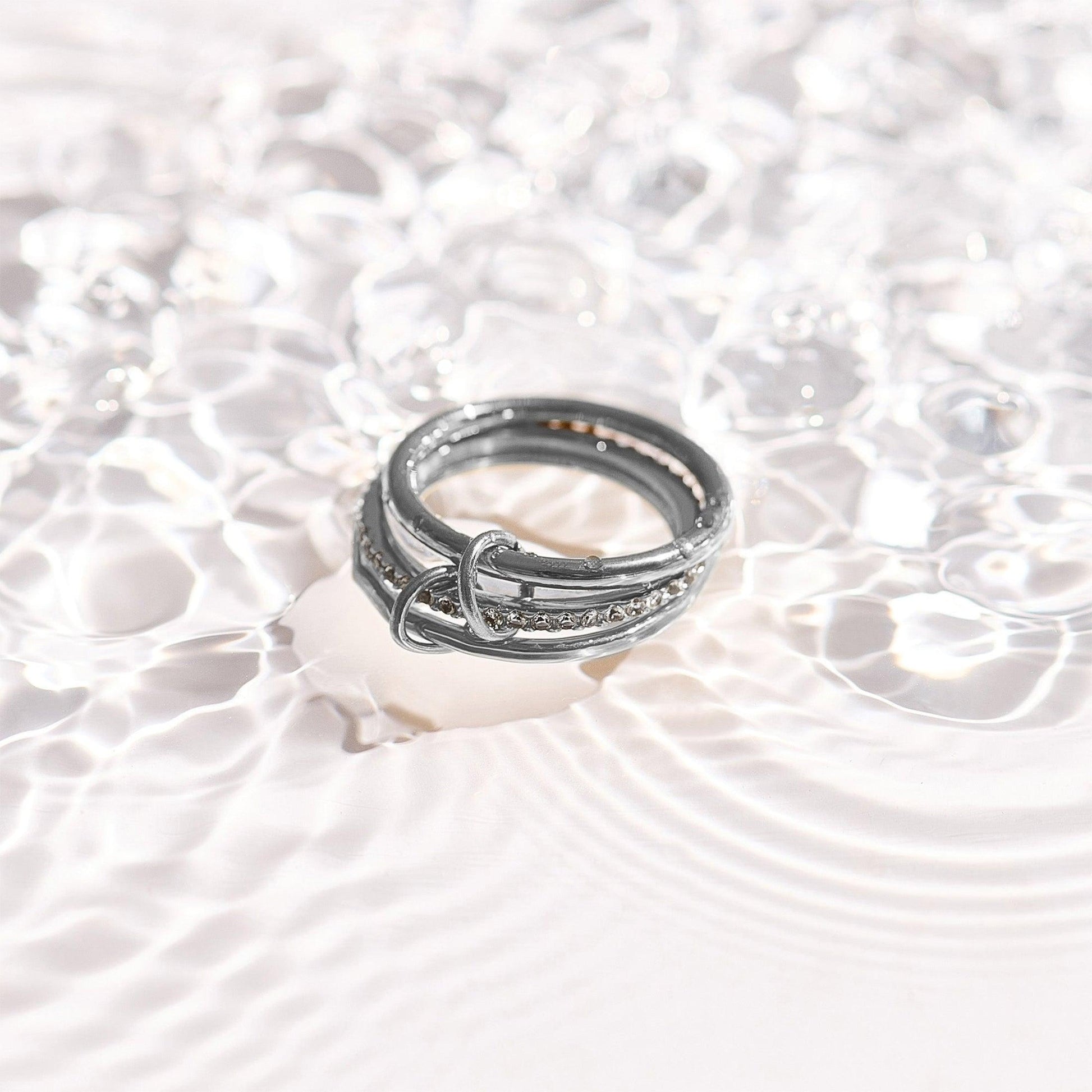 Stacked Linked Crystal Band Ring - EVRYJEWELS