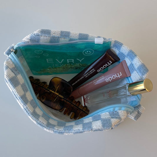Checkered Toiletry Bag - EVRYJEWELS