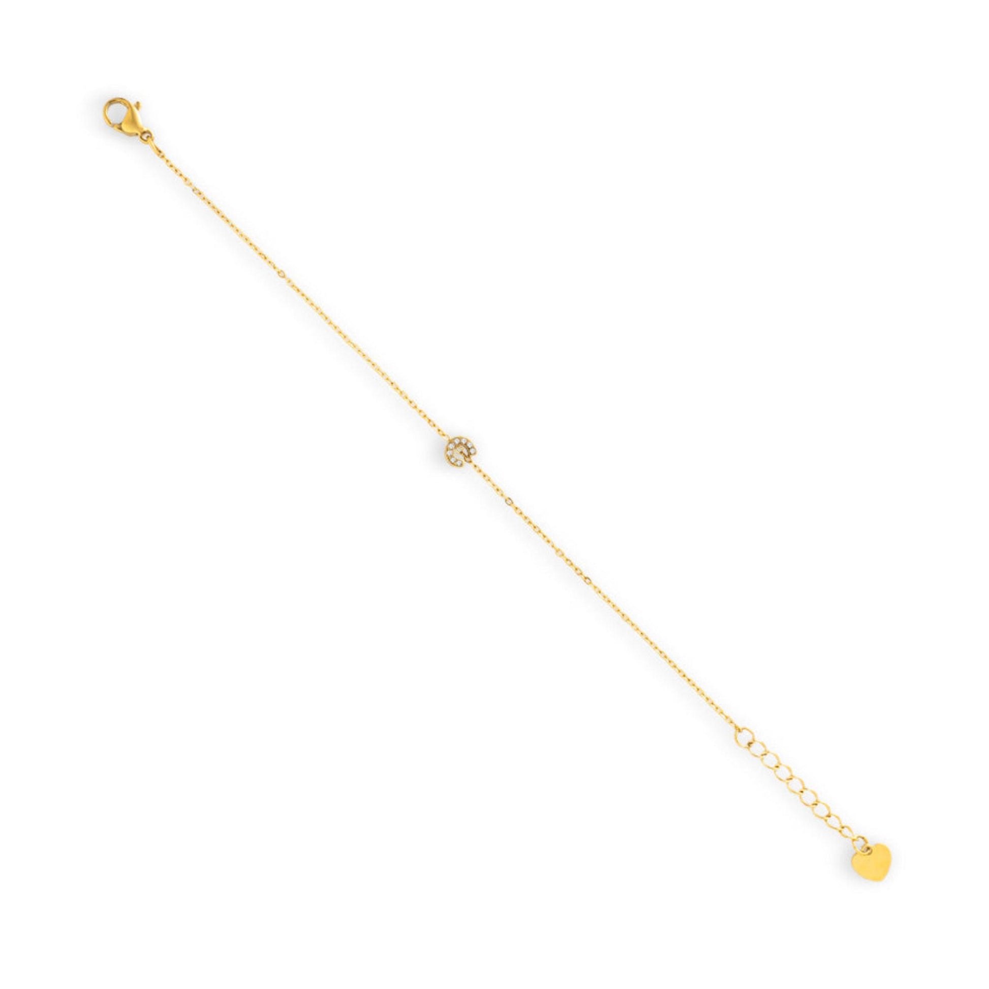 Crystal C Initial Bracelet - EVRYJEWELS
