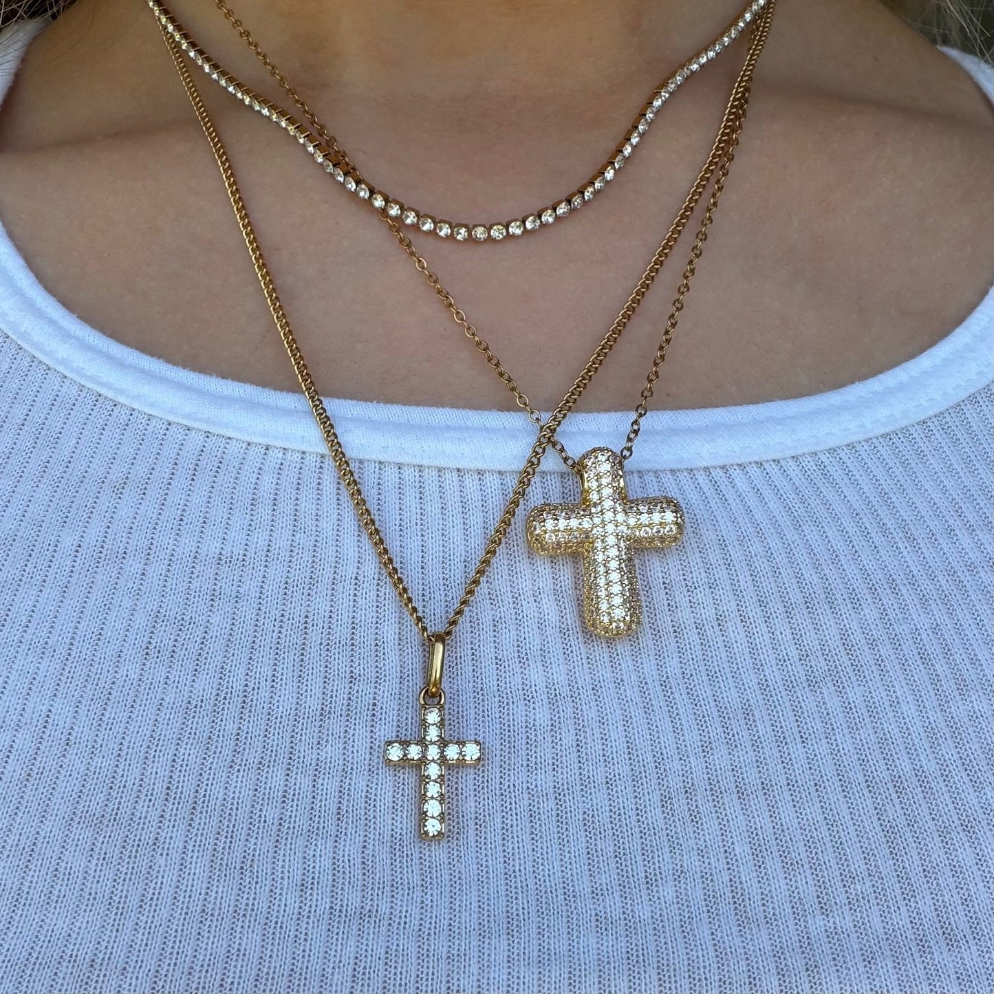 Bling Cross 3-Piece Necklace Bundle - EVRYJEWELS