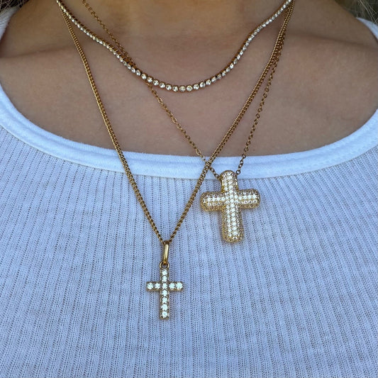 Bling Cross 3-Piece Necklace Bundle - EVRYJEWELS