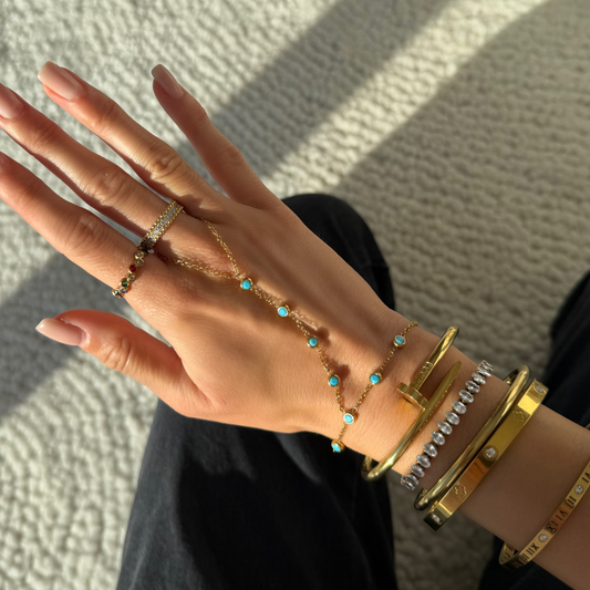 Aqua Dreams Hand Chain - EVRYJEWELS