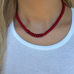 Scarlet Glow Beaded Necklace - EVRYJEWELS