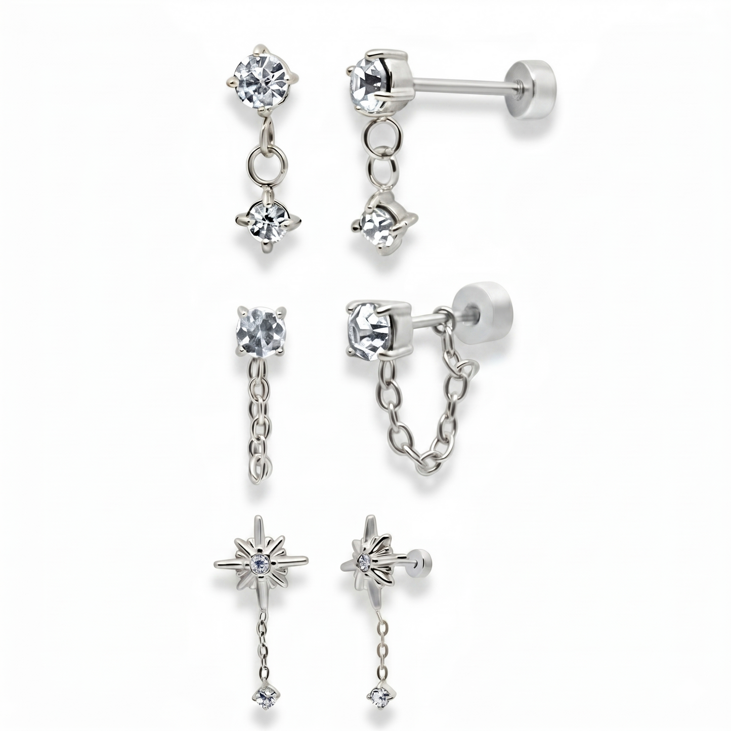 Flat Back Earrings Set Collection - EVRYJEWELS