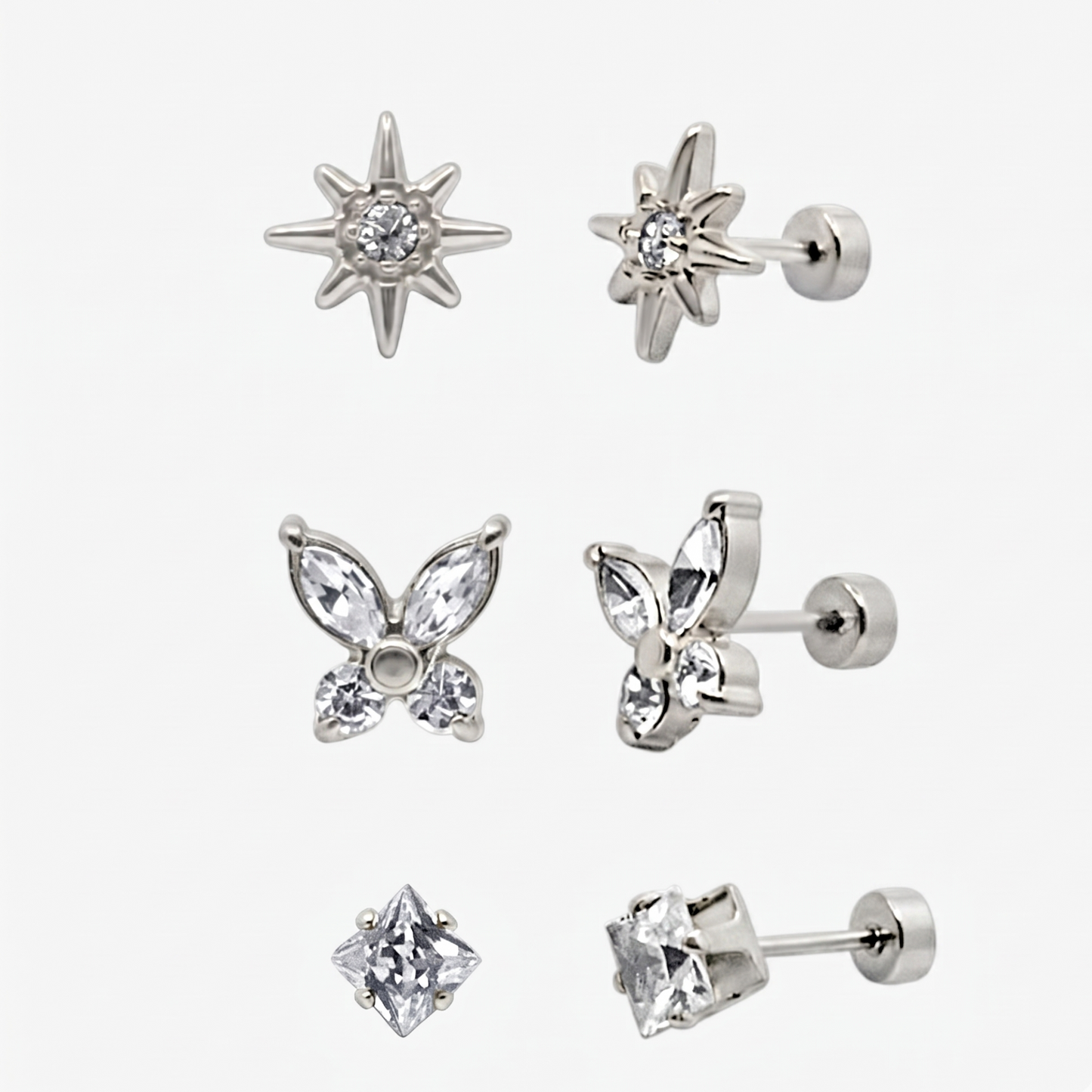 Flat Back Earrings Set Collection - EVRYJEWELS