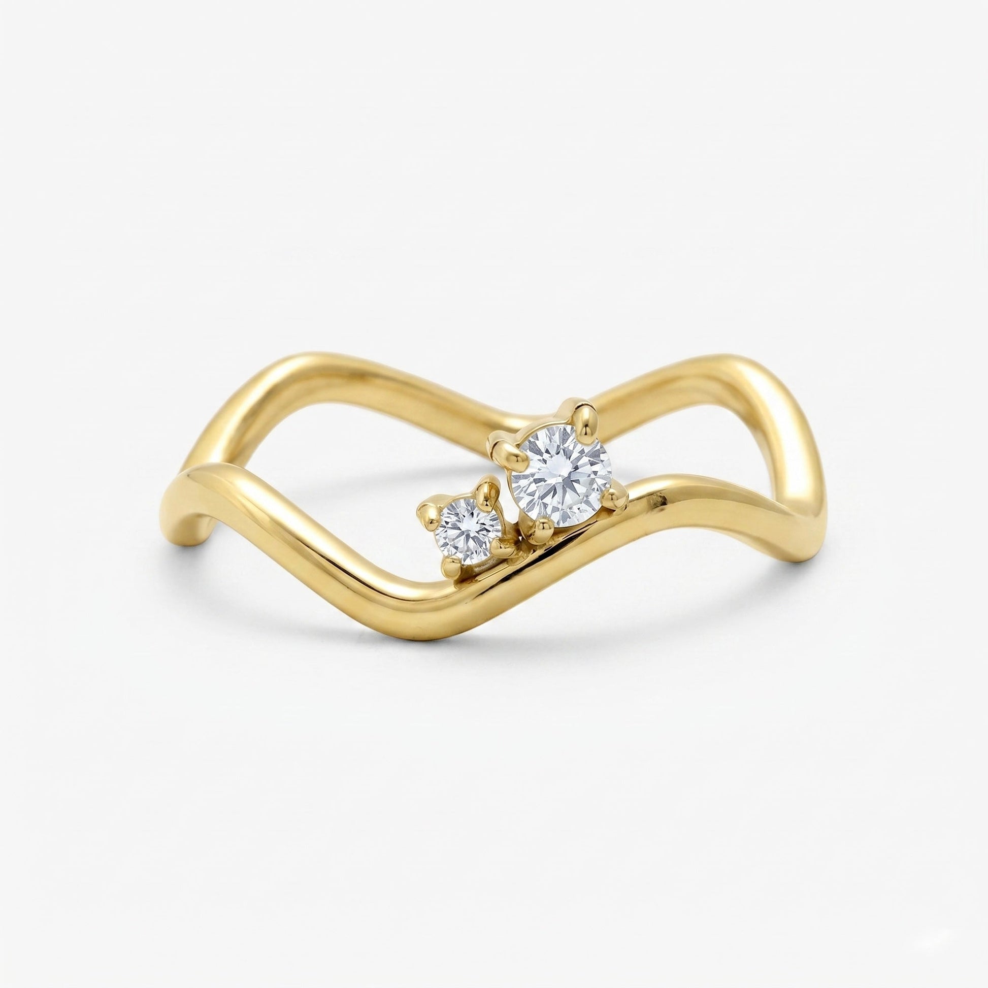 Shimmer Wave Pinky Ring - EVRYJEWELS