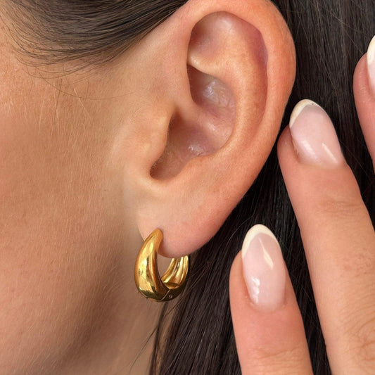 Teardrop Small Curve Hoop Earrings - EVRYJEWELS