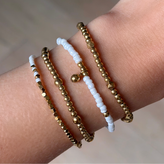 Golden Hour Beaded Bracelet 4 Piece Set - EVRYJEWELS