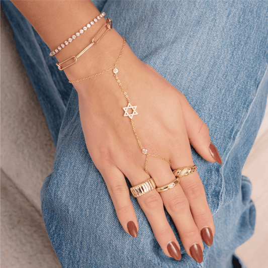 Star of David Hand Chain - EVRYJEWELS