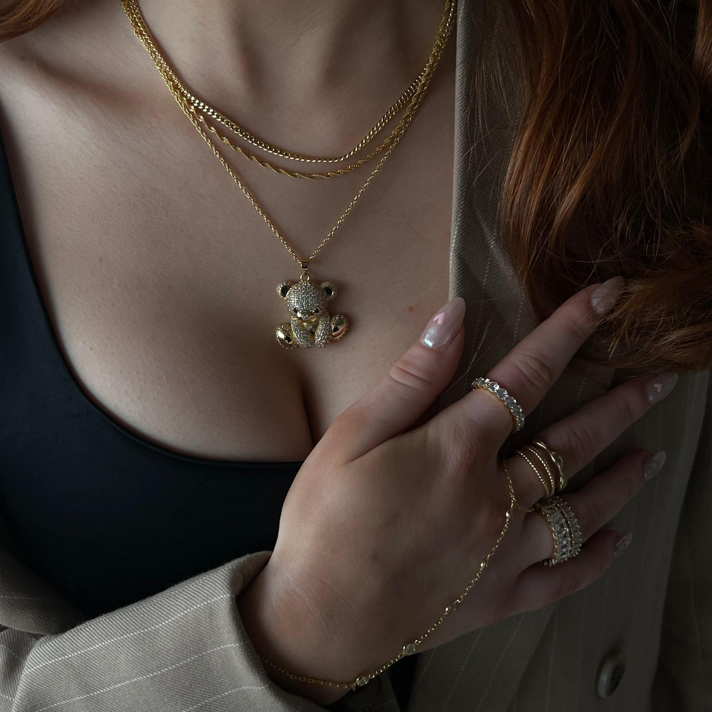 Teddy Bear Necklace - EVRYJEWELS
