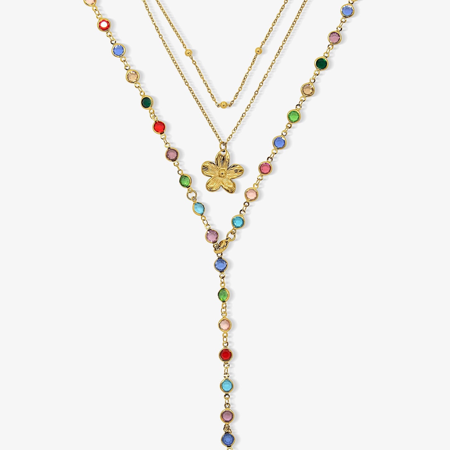 Sunset Glow Rainbow Necklace Set - EVRYJEWELS