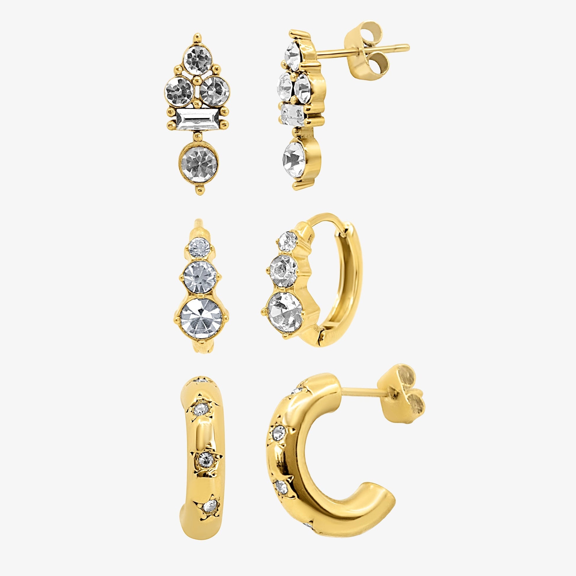 Kiss of Sparkle 3 Piece Earring Set - EVRYJEWELS