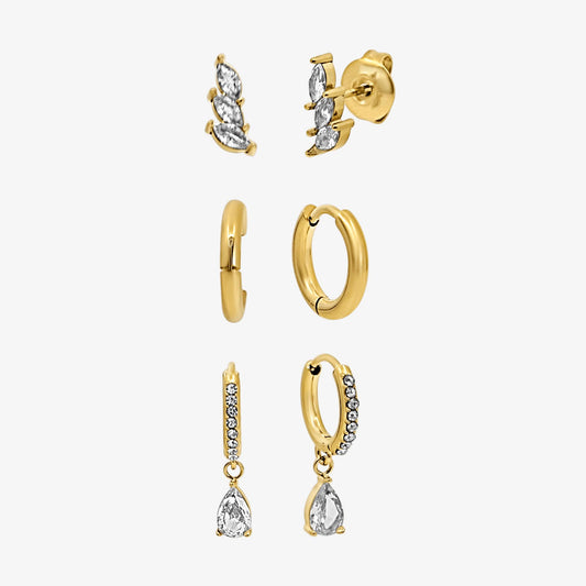 Sweet Sparkle Earrings 3-Pack - EVRYJEWELS