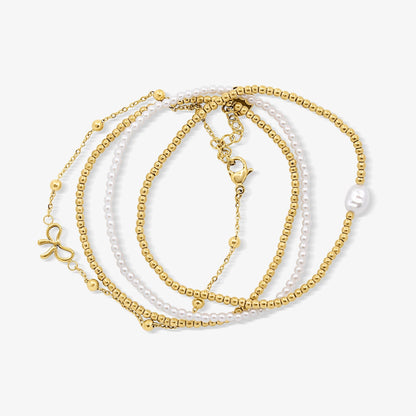 Sweet Luxe Beaded Bracelet 4 Piece Set - EVRYJEWELS