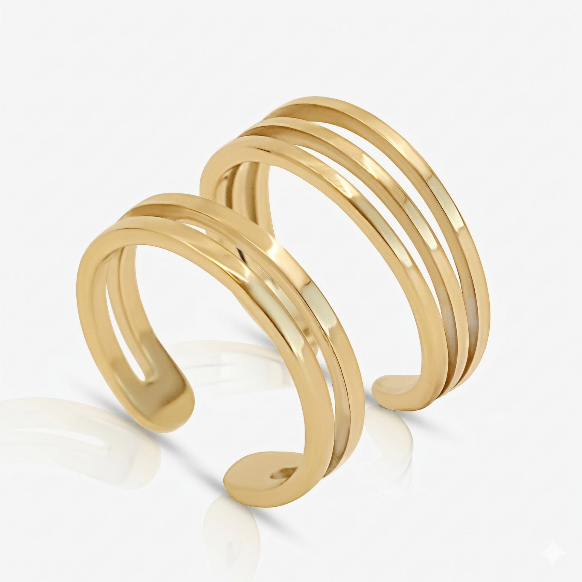 Bold Babe 2-Piece Toe Rings Set - EVRYJEWELS